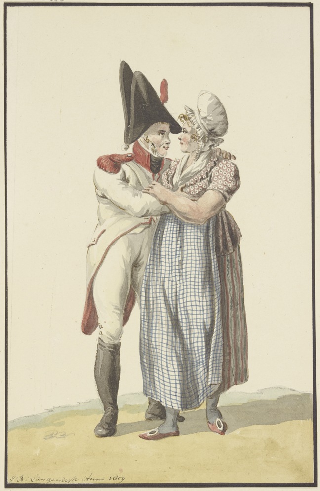 Jan Anthonie Langendijk – Ein Soldat umarmt eine Frau, 1809 